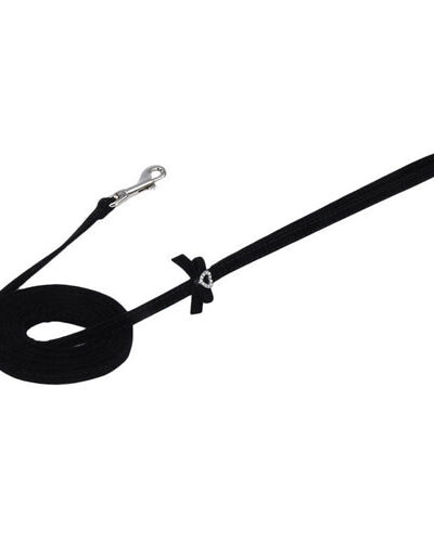 Coastal Lil Pals Suede Jeweled Leash Black 5/16X6Ft