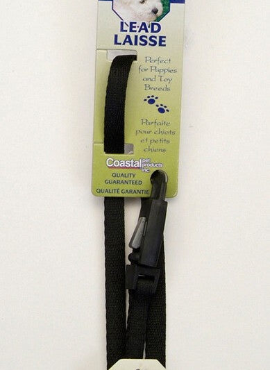 Lil Pals Nylon Dog Leash with E-Z Snap Black 1ea/3/8 In X 6 ft