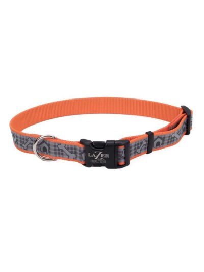 Lazer Brite Reflective Adjustable Dog Collar Orange 1ea/3/8 In X 8-12 in