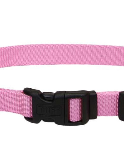 Coastal Adjustable Nylon Dog Collar with Plastic Buckle Bright Pink 1ea/5/8 In X 10-14 in