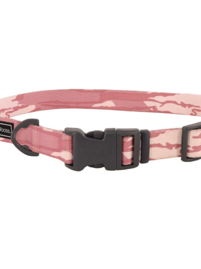 Coastal Water and Woods Adjustable Dog Collar Bottomland Pink 1ea/14-20 in