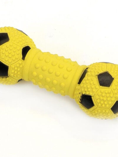 Rascals Latex Soccer Dumbbell Dog Toy Yellow 1ea/5.5 in