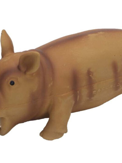 Coastal Rascals Latex Toy Pig Brown 7.25In