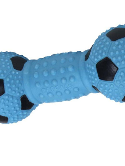 Rascals Latex Soccer Dumbbell Dog Toy Blue Lagoon 1ea/5.5 in