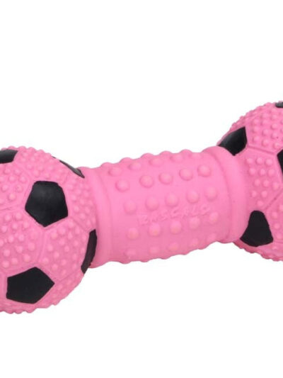 Rascals Latex Soccer Dumbbell Dog Toy Pink 1ea/5.5 in