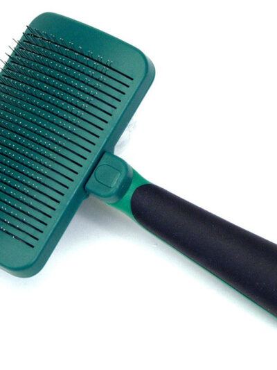 Safari Dog Self-Cleaning Slicker Brush Light Green/Dark Green 1ea/MD
