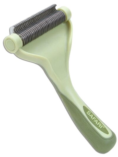 Safari Shed Magic De-Shedding Tool for Dogs w/Medium to Long Hair Light Green/Dark Green 1ea/LG