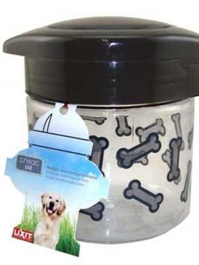 Lixit Dog Treat Jar Container Grey/Clear 1ea/MD