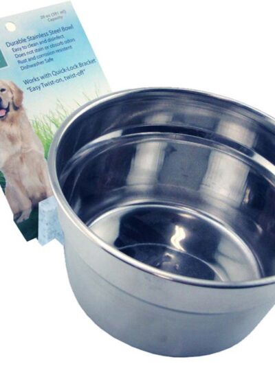 Lixit Stainless Steel Dog Crock Silver 1ea/20 oz