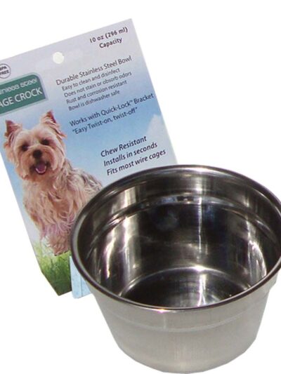 Lixit Stainless Steel Dog Crock Silver 1ea/10 oz