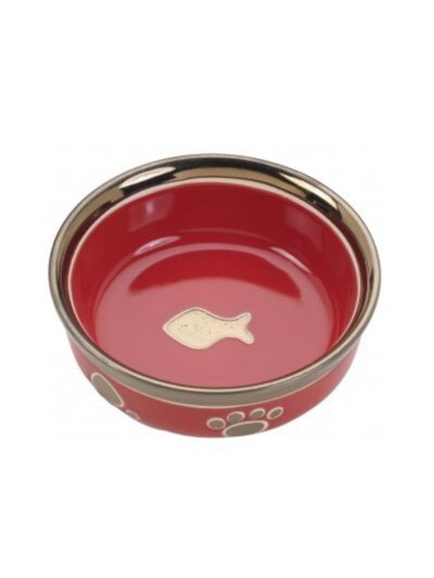 Spot 5" Cat, Red Ritz Copper Rim Dish