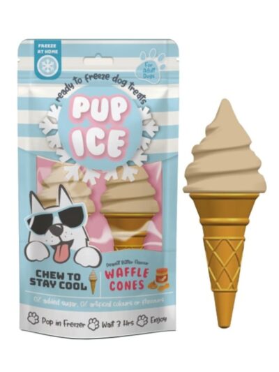 Pup Ice Waffle Cone Vanilla/Peanut Butter 2 Pk