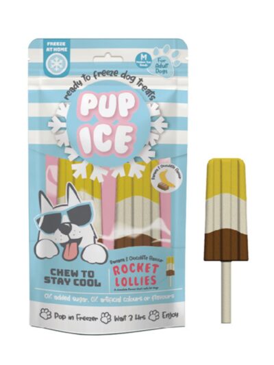 Pup Ice Rocket Lollies Banana/Chocolate  2 Pk