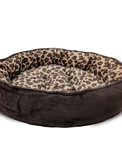 Ethical Pet Sleep Zone Cheetah Round Napper 20" Chocolate