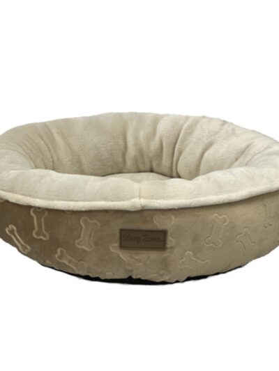 Ethical Pet Sleep Zone Embossed Bone Round18" Taupe