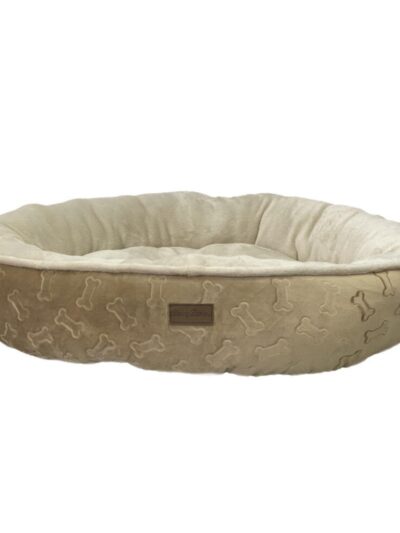 Ethical Pet Sleep Zone Embossed Bone Round 28" Taupe