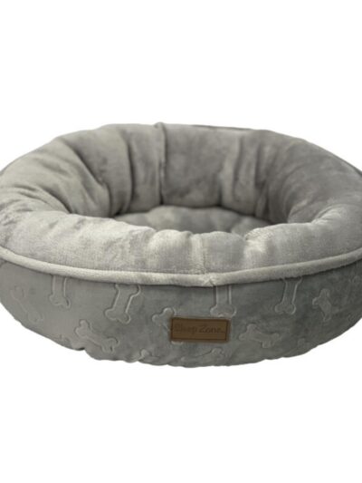 Ethical Pet Sleep Zone Embossed Bone Round 18" Gray