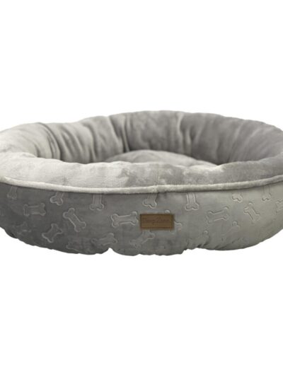 Ethical Pet Sleep Zone Embossed Bone Round 28" Gray