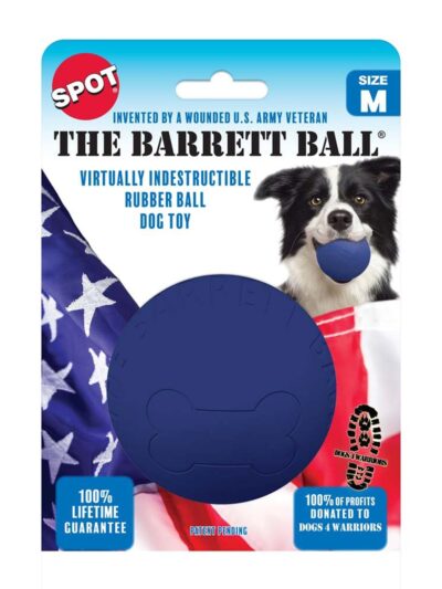 Spot Barrett Ball Dog Toy Blue 1ea/4 in, MD