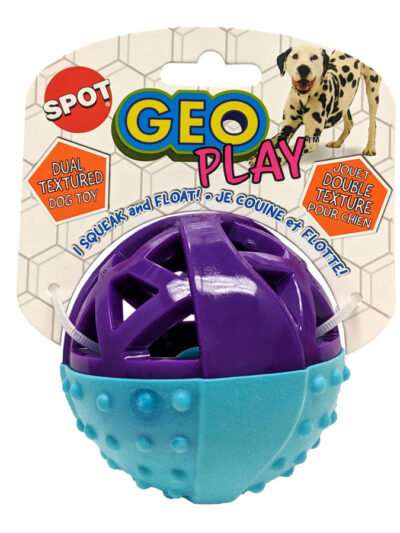 Spot Geo Play Dual Texture Ball Dog Toy Assorted 1ea/3.5 in