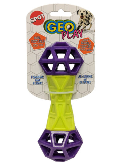 Spot Geo Play Dual Texture Dumbbell Dog Toy Assorted 1ea/7 in