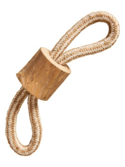 Spot Coffee Wood Dog Chew Toy w/Rope 1ea/8 in