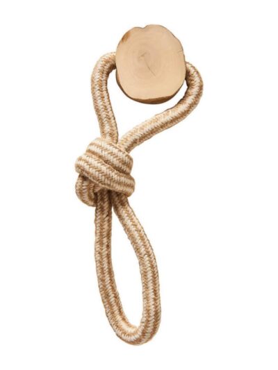 Spot Coffee Wood Dog Chew Toy w/Rope 1ea/12 in