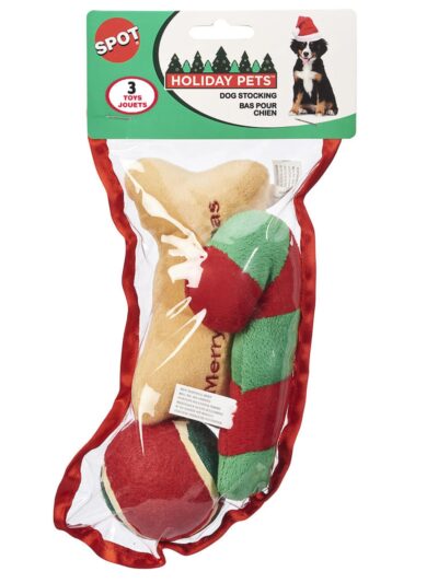 Spot Holiday Dog Stocking 1ea/SM, 3Pc
