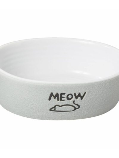 Spot 5" Cat MEOW, Gray Nantucket Dish
