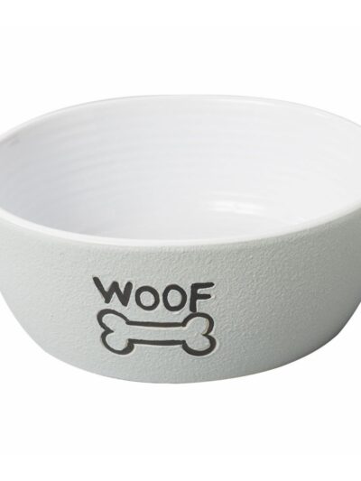 Spot Nantucket Woof Dog Bowl Grey, 1ea/7 in