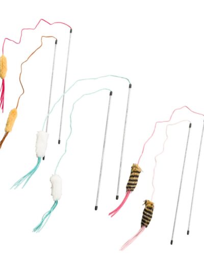 Spot 44" Leather Strand Teaser Wand 6 Pc Assorted