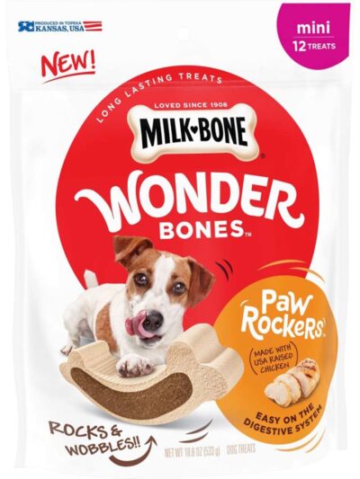Milk-Bone Wonder Bones Paw Rockers Dog Treats Chicken 1ea/18.8 oz, 12 ct, Mini