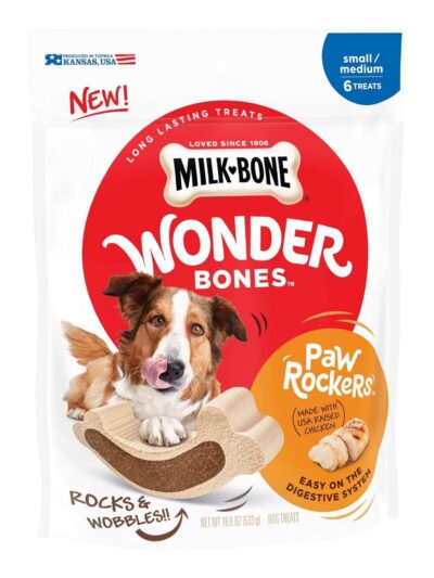Milk-Bone Wonder Bones Paw Rockers Dog Treats Chicken 1ea/18.8 oz, 6 ct, SM/MD