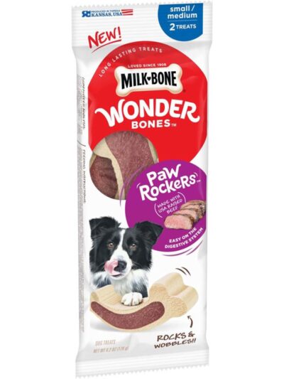 Milk-Bone Wonder Bones Paw Rockers Dog Treats Beef 1ea/6.2 oz, 2 ct, SM/MD