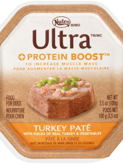 Nutro Products Ultra Grain Free PatÃ© w/Toppers Adult Wet Dog Food Turkey EntrÃ©e 3.5oz. (Case of 24)