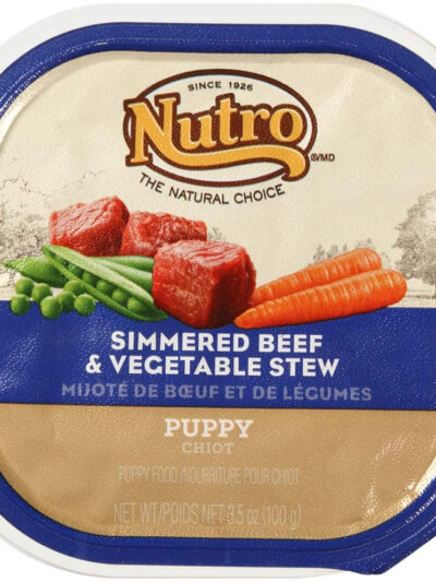 Nutro Products Grain Free Bites in Gravy Puppy Wet Dog Food Tender Beef, Pea & Carrot 3.5oz. (Case of 24)