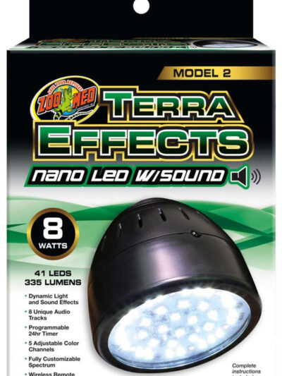 Zoo Med Terra Effects Model 2 Nano LED Light with Sound Black, 1ea