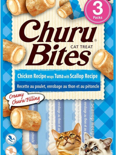 Inaba Churu Bites Cat Treats Tuna/Scallop .35oz. 3 Pk (Case of 6)