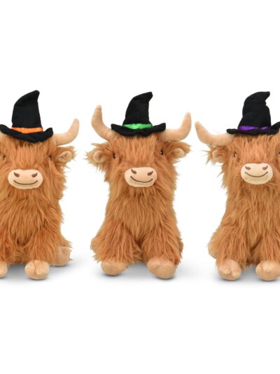 Highland Cow with Witch Hat 8"