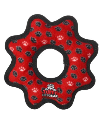 Tuffy Ultimate Gear Ring Durable Dog Toy Red Paw, 1ea/12 in