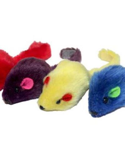Multipet *Multi-Colored Mice - 4pk. (Assorted Colors)Size: 2 inches