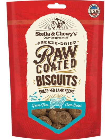 Stella And Chewys Dog Raw Coated Biscuits Lamb 9oz.