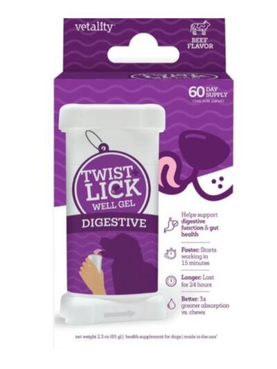 Vetality Twist & Lick Digestive Health Supplement Beef 2.3oz.