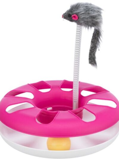 Trixie Cat Activity Crazy Circle With Plush Mouse Pink