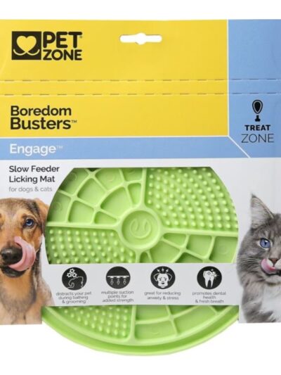 Pet Zone Boredom Busterz Engage Slow Feeder/Lickng Mat Green