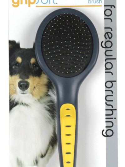 JW Pet Pin Brush Grey/Yellow 1ea/LG