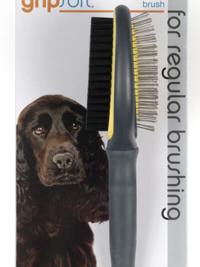 JW Pet Double Sided Brush Grey, Yellow 1ea/One Size