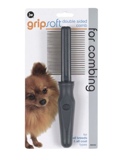JW Pet Double Sided Comb Grey, Yellow, 1ea/One Size