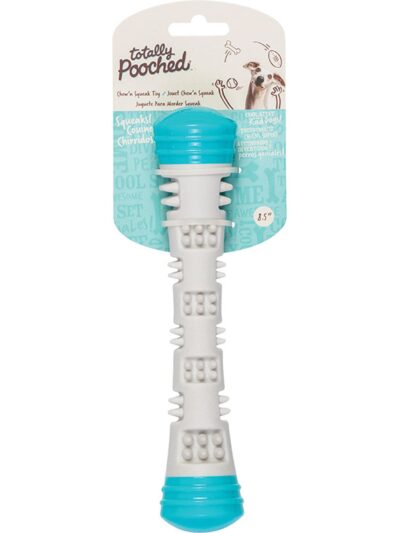 Messy Mutts Totally Dog Chew N Squeak Stick Grey Teal Small