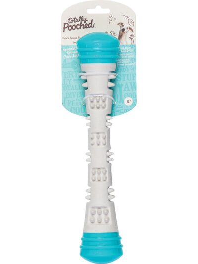 Messy Mutts Totally Dog Chew N Squeak Stick Grey Teal Large